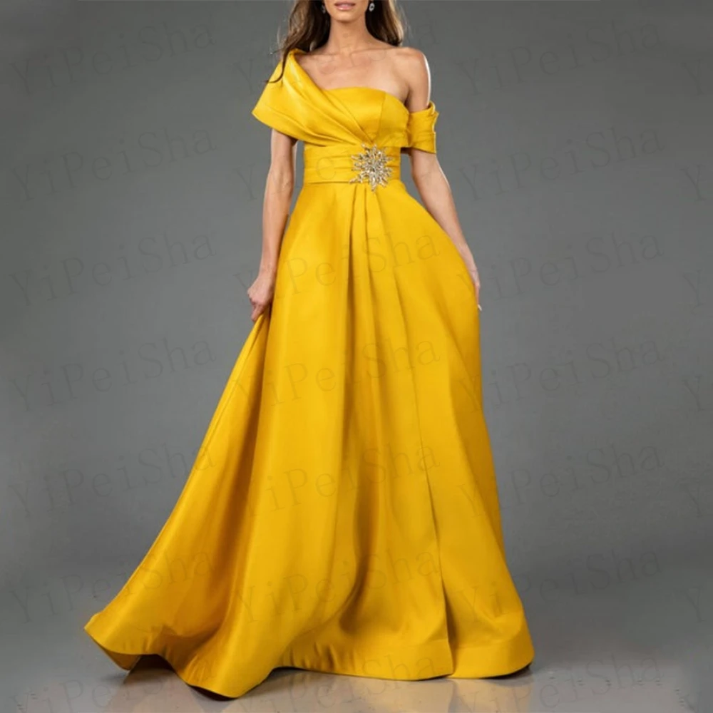 Customized A-Line Prom Dresses Floor-Length Off The Shoulder Sleeveless Evening Gown Fashion Crystal Pleat Draped Party Gown
Customized A-Line Prom Dresses Floor-Length Off The Shoulder Sleeveless Evening Gown Fashion Crystal Pleat Draped Party Gown