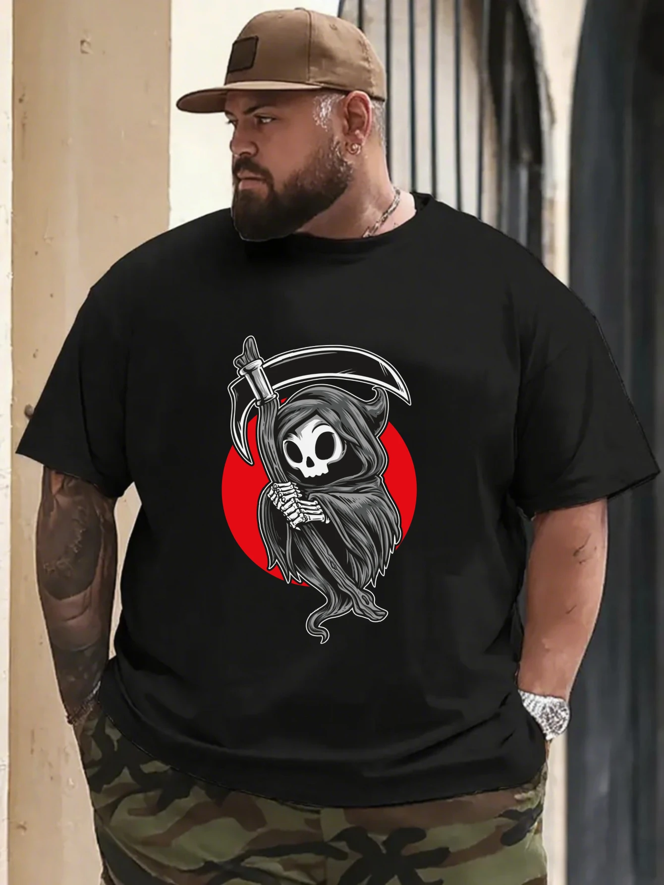Men's Grim Reaper Skull T-Shirt Gothic Streetwear Casual Cotton Tops
Men's Grim Reaper Skull T-Shirt Gothic Streetwear Casual Cotton Tops