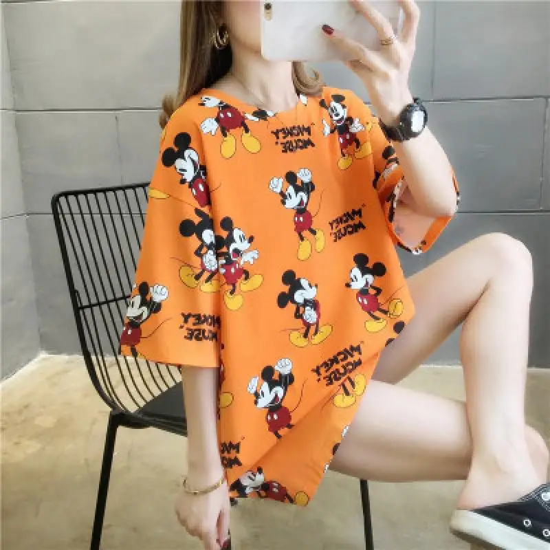 Korean T-shirt Gothic Women's Mickey and Minnie Cartoon Loose T-shirt Suit Student Short Sleeve Hip-Hop Casual Fashion Mother an
Korean T-shirt Gothic Women's Mickey and Minnie Cartoon Loose T-shirt Suit Student Short Sleeve Hip-Hop Casual Fashion Mother an