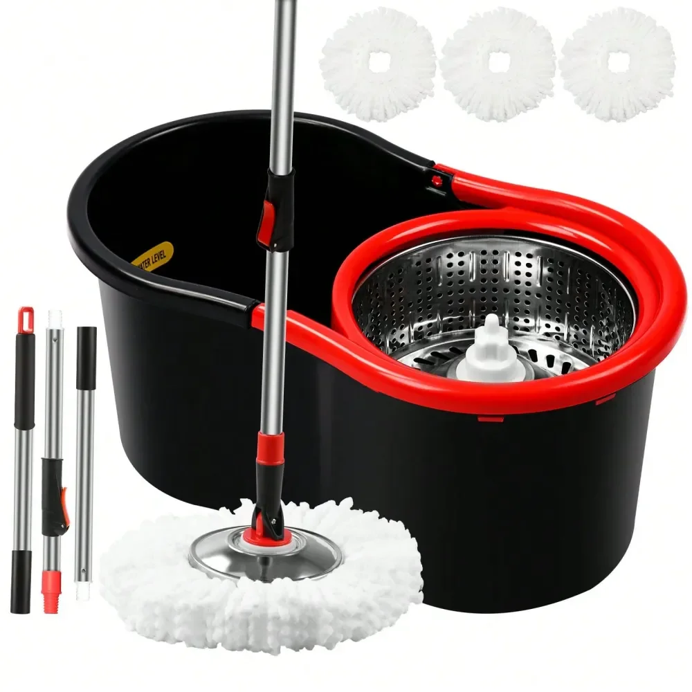 Mop And Bucket With Wringer Set,360 Mop And Bucket System With 3 Microfiber Mop Refills And 50 Extended Handle For Floor Cleani
Mop And Bucket With Wringer Set,360 Mop And Bucket System With 3 Microfiber Mop Refills And 50 Extended Handle For Floor Cleani