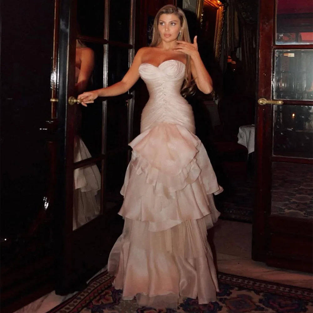 Luxurious Evening Dresses for Women Sweetheart Tiered Mermaid Evening Gowns Long Pleated Sleeveless Elegant Formal Party Dress
Luxurious Evening Dresses for Women Sweetheart Tiered Mermaid Evening Gowns Long Pleated Sleeveless Elegant Formal Party Dress