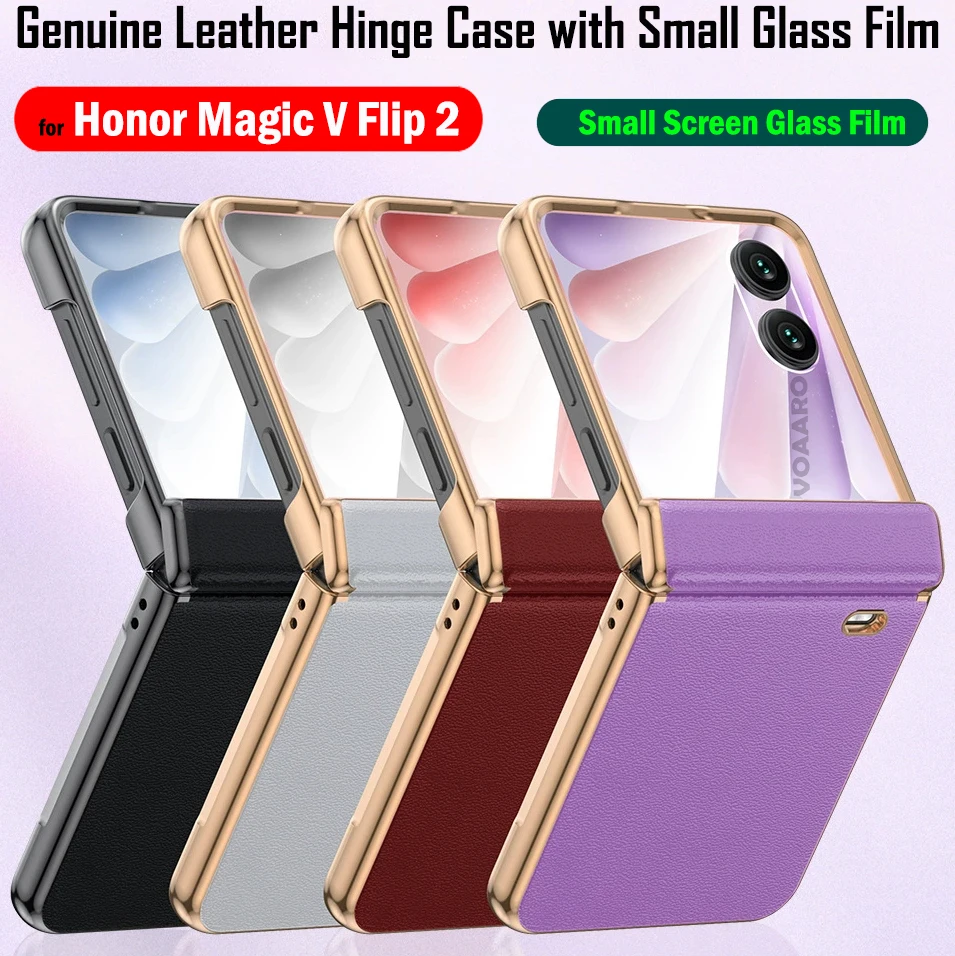 Fashion Funda for Honor Magic V Flip 2 Plating Genuine Leather Hinge Case for Honor Magic V Flip2 Case with Small Film
Fashion Funda for Honor Magic V Flip 2 Plating Genuine Leather Hinge Case for Honor Magic V Flip2 Case with Small Film