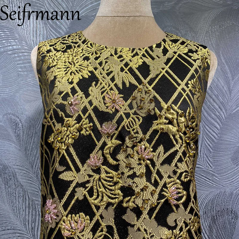 Seifrmann 2026 Summer Women's clothing New Fashionable Round Neck Sleeveless Nail Beaded Jacquard Dress
Seifrmann 2026 Summer Women's clothing New Fashionable Round Neck Sleeveless Nail Beaded Jacquard Dress