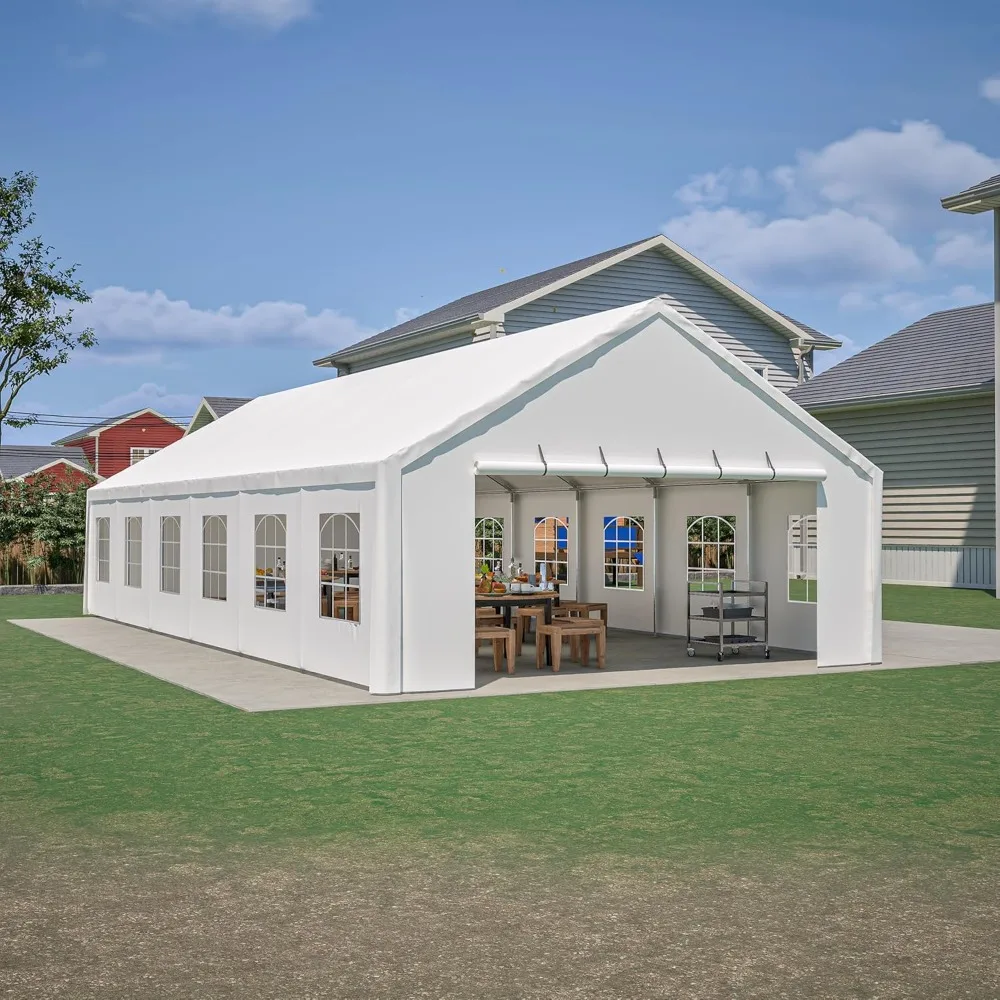 Party Tent, Heavy Duty Waterproof Tents for Parties with Sidewalls & 2 Doors, Large Wedding Tents with Galvanized Steel Frame
Party Tent, Heavy Duty Waterproof Tents for Parties with Sidewalls & 2 Doors, Large Wedding Tents with Galvanized Steel Frame