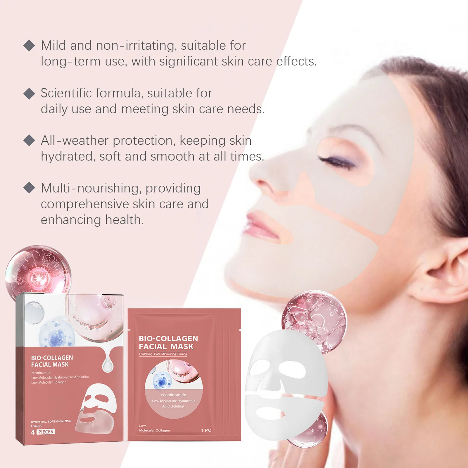 4pcs Overnight Collagen Mask Woman Deep Hydrating Mask Great Gifts for Families and Friends
4pcs Overnight Collagen Mask Woman Deep Hydrating Mask Great Gifts for Families and Friends