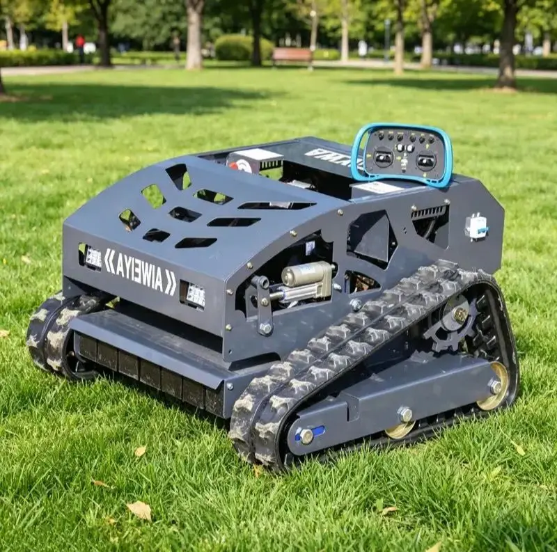 Customized fully automatic tracked remote-controlled lawn mower, remote-controlled hands-free agricultural weeding machine
Customized fully automatic tracked remote-controlled lawn mower, remote-controlled hands-free agricultural weeding machine