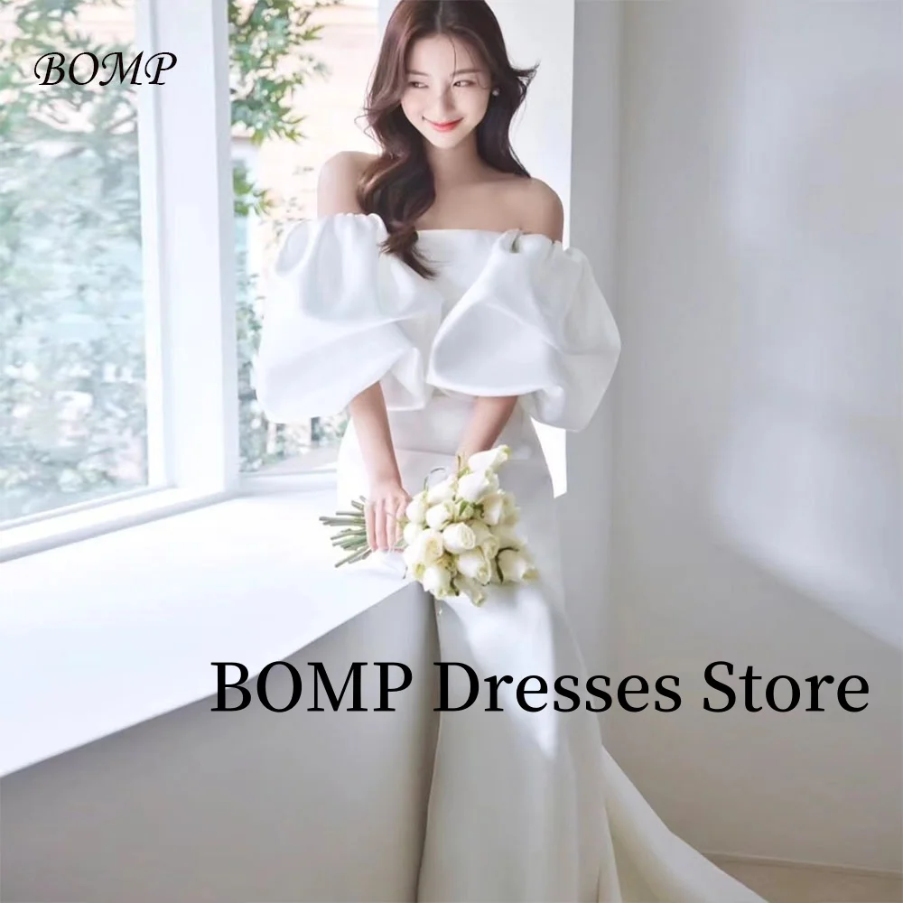 BOMP Elegant Mermaid Wedding Party Dress Sweetheart Puff Sleeves Floor Length Evening Bridal Gown Korea Photo Shoot Customized
BOMP Elegant Mermaid Wedding Party Dress Sweetheart Puff Sleeves Floor Length Evening Bridal Gown Korea Photo Shoot Customized