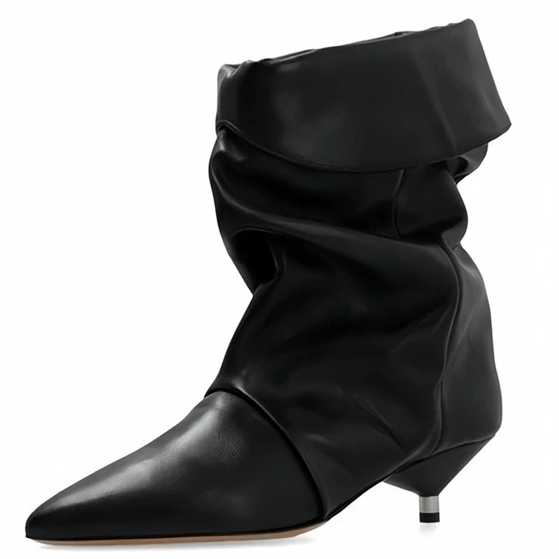 Новые складные ботильоны, женские ботинки с острым носком на каблуке «котенок», женские вечерние туфли на высоком каблуке-шпильке, женская мода botas de mujer
Новые складные ботильоны, женские ботинки с острым носком на каблуке «котенок», женские вечерние туфли на высоком каблуке-шпильке, женская мода botas de mujer