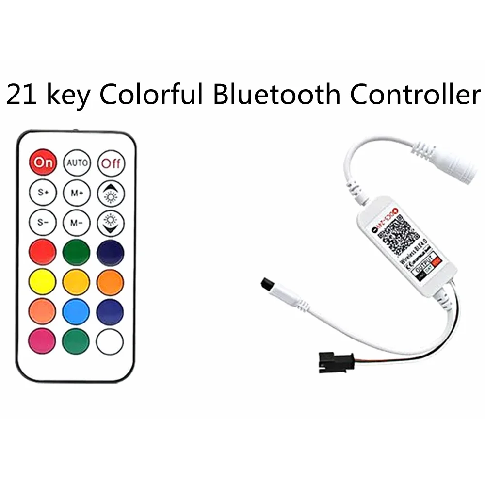 Красочный Bluetooth-контроллер с 21 клавишами, 3-контактный DC5V-24V, можно использовать для светодиодной ленты WS2811 WS2812B.
Красочный Bluetooth-контроллер с 21 клавишами, 3-контактный DC5V-24V, можно использовать для светодиодной ленты WS2811 WS2812B.