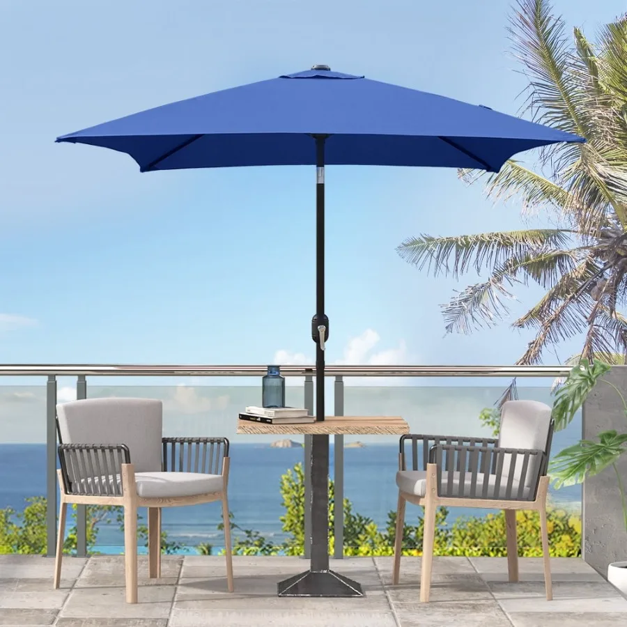 6.5 ft Square Outdoor Patio Market Umbrella with Push Button Tilt and Crank Handle Navy
6.5 ft Square Outdoor Patio Market Umbrella with Push Button Tilt and Crank Handle Navy