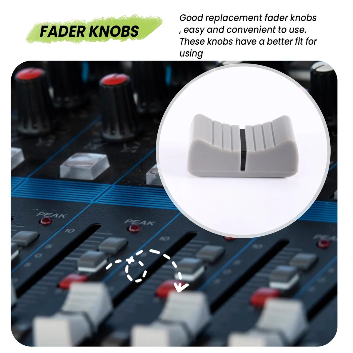 20Pcs 24mmx11mmx10mm Console Mixer Slider Fader Knobs Replacement for Potentiometer Gray Knob Black Mark Rich
20Pcs 24mmx11mmx10mm Console Mixer Slider Fader Knobs Replacement for Potentiometer Gray Knob Black Mark Rich