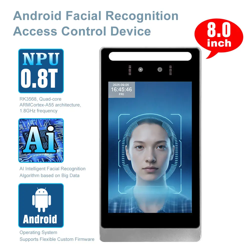 Timmy 8 Inch Touch Screen Face Palm Vein Recognition Android with Biometric Technology
Timmy 8 Inch Touch Screen Face Palm Vein Recognition Android with Biometric Technology