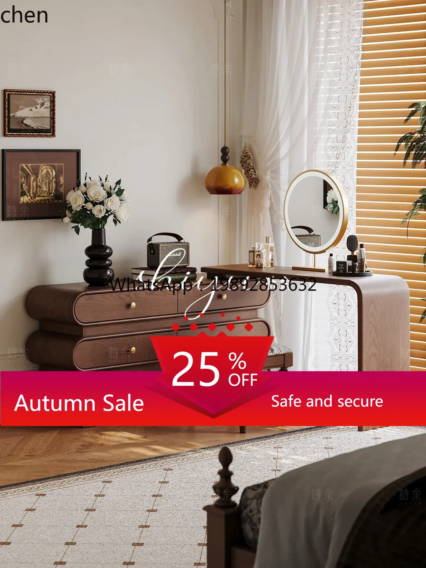 Vintage Corner Makeup Table Bedroom Solid Wood Dressing Table Cabinet Chest of Drawers 
Vintage Corner Makeup Table Bedroom Solid Wood Dressing Table Cabinet Chest of Drawers