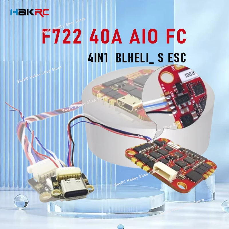 HAKRC F722 40A AIO Dual USB Flight Control 4IN1 BLHELI_ S ESC 2-6S 25,5x25,5 мм для гоночного дрона HD VTX CADDX CRSF FPV
HAKRC F722 40A AIO Dual USB Flight Control 4IN1 BLHELI_ S ESC 2-6S 25,5x25,5 мм для гоночного дрона HD VTX CADDX CRSF FPV
