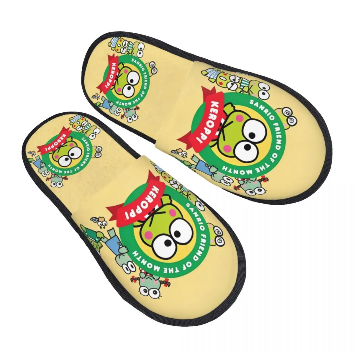 Пользовательские аниме Sanrio Keroppi гостевые тапочки для ванной комнаты женские милые мультяшные домашние тапочки с лягушкой
Пользовательские аниме Sanrio Keroppi гостевые тапочки для ванной комнаты женские милые мультяшные домашние тапочки с лягушкой
