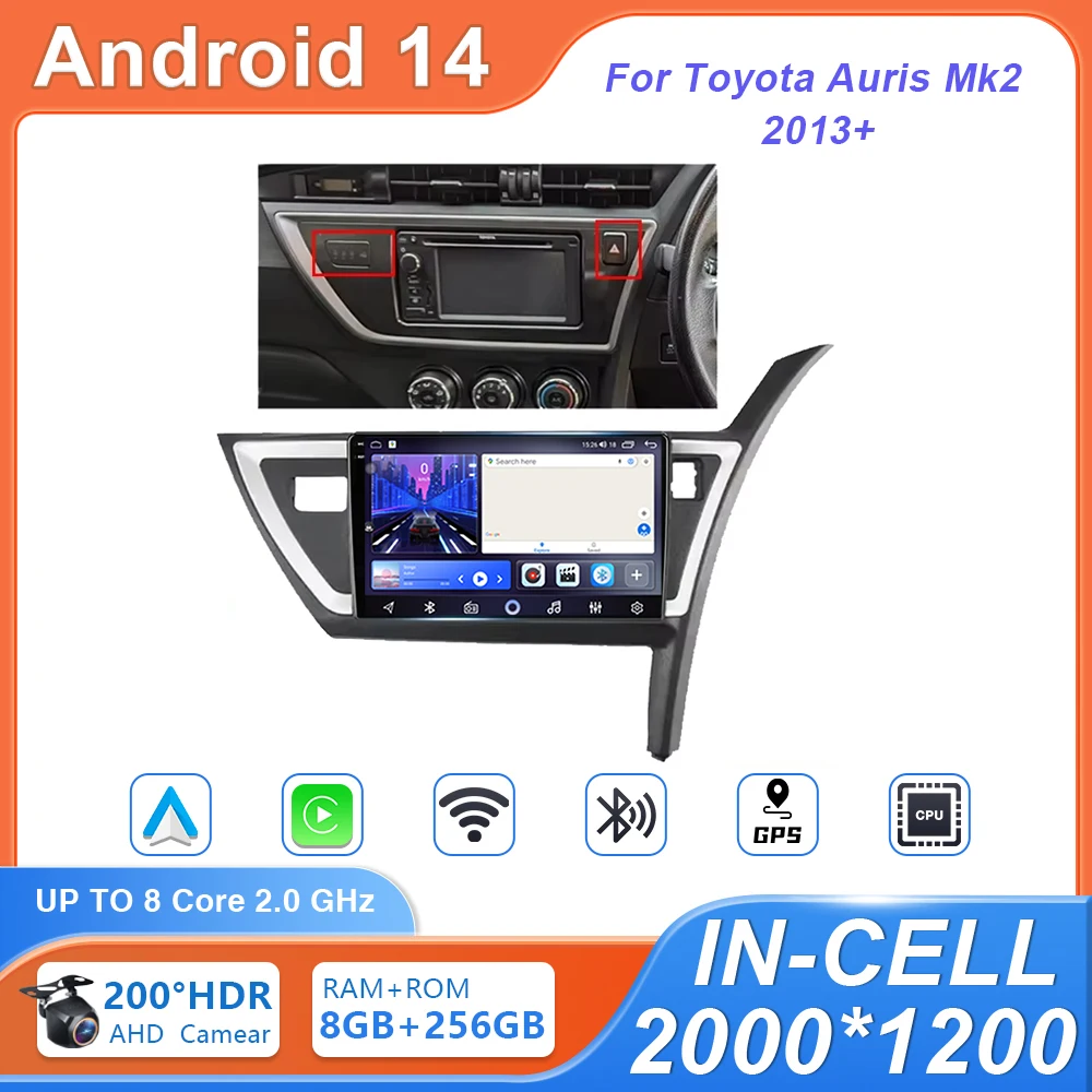 Автомобильный Android 14 для Toyota Auris Mk2 2013 +, автомобильное радио, стерео, мультимедийный плеер, GPS-навигация, Φ, Wi-Fi, беспроводной, для Carplay, HDR, QLED
Автомобильный Android 14 для Toyota Auris Mk2 2013 +, автомобильное радио, стерео, мультимедийный плеер, GPS-навигация, Φ, Wi-Fi, беспроводной, для Carplay, HDR, QLED