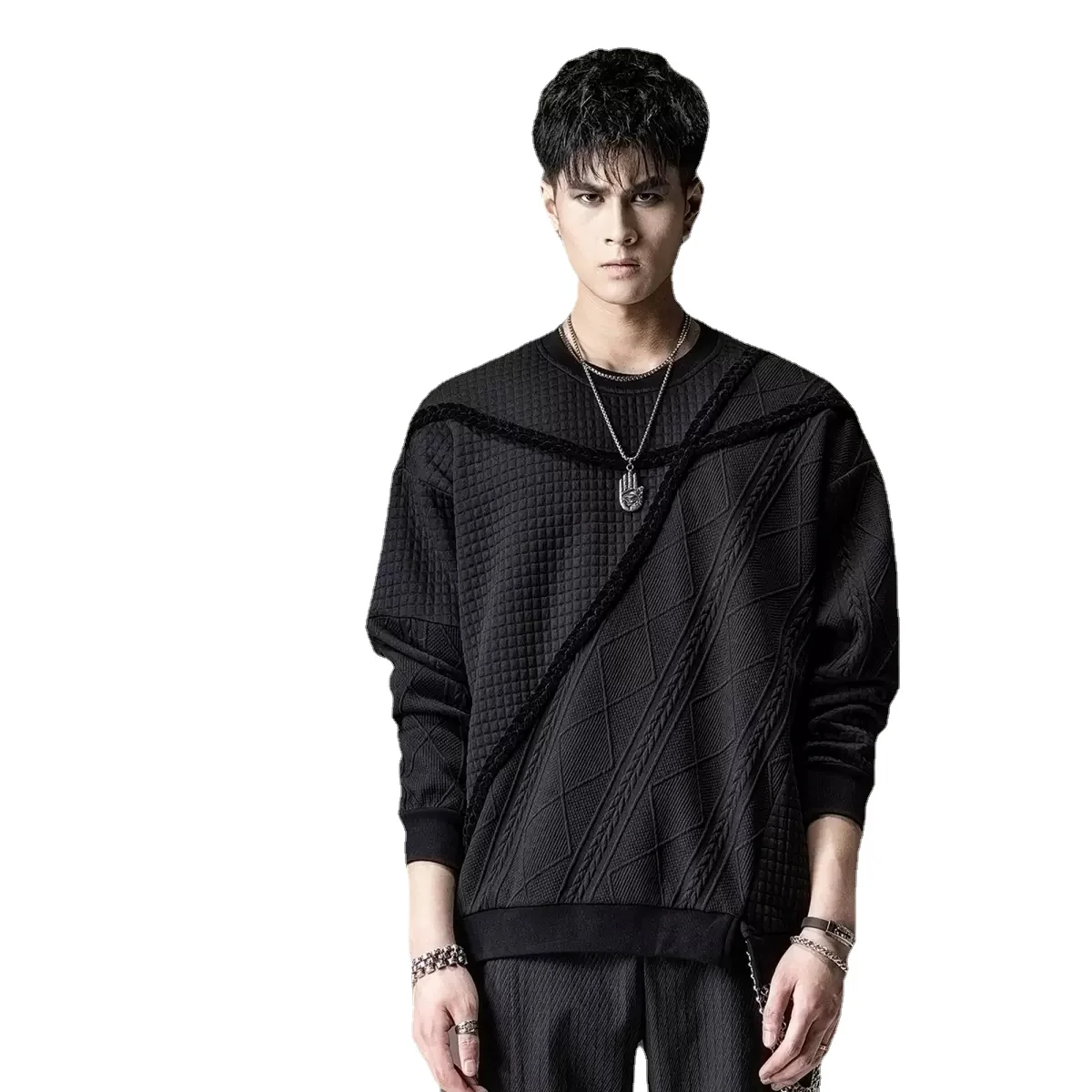 New men's fashion 2022 stitching round neck long-sleeved sweatershirt autumn coiled rope solid color pullover top BC223109018
New men's fashion 2022 stitching round neck long-sleeved sweatershirt autumn coiled rope solid color pullover top BC223109018