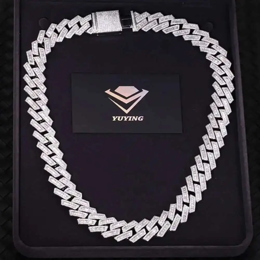 Fashion Rapper 20mm Wide Cuban Link Chain 925 Silver Vvs Baguette Moissanite with Gra Certificate for Men Necklace
Fashion Rapper 20mm Wide Cuban Link Chain 925 Silver Vvs Baguette Moissanite with Gra Certificate for Men Necklace