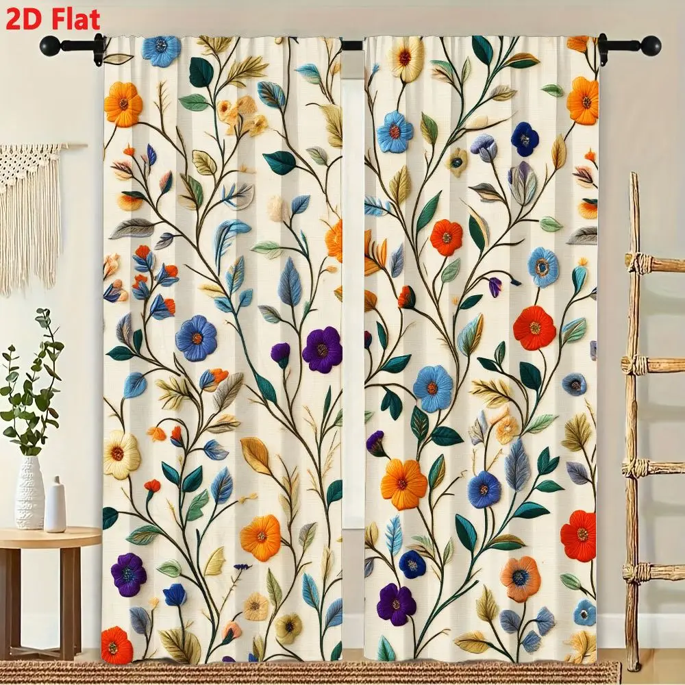2Pcs Curtains 3D Floral Fabric Colorful Flowers Leaves Window Drapes for Bedroom Living Room Decoration Window Treatment.
2Pcs Curtains 3D Floral Fabric Colorful Flowers Leaves Window Drapes for Bedroom Living Room Decoration Window Treatment.