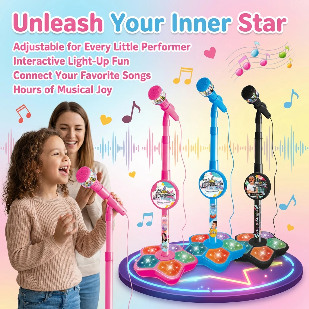 Детский микрофон со стойкой, караоке-машина, музыкальный инструмент, игрушка для развития мозга, развивающая игрушка, подарок на день рождения для девочки или мальчика
Детский микрофон со стойкой, караоке-машина, музыкальный инструмент, игрушка для развития мозга, развивающая игрушка, подарок на день рождения для девочки или мальчика
