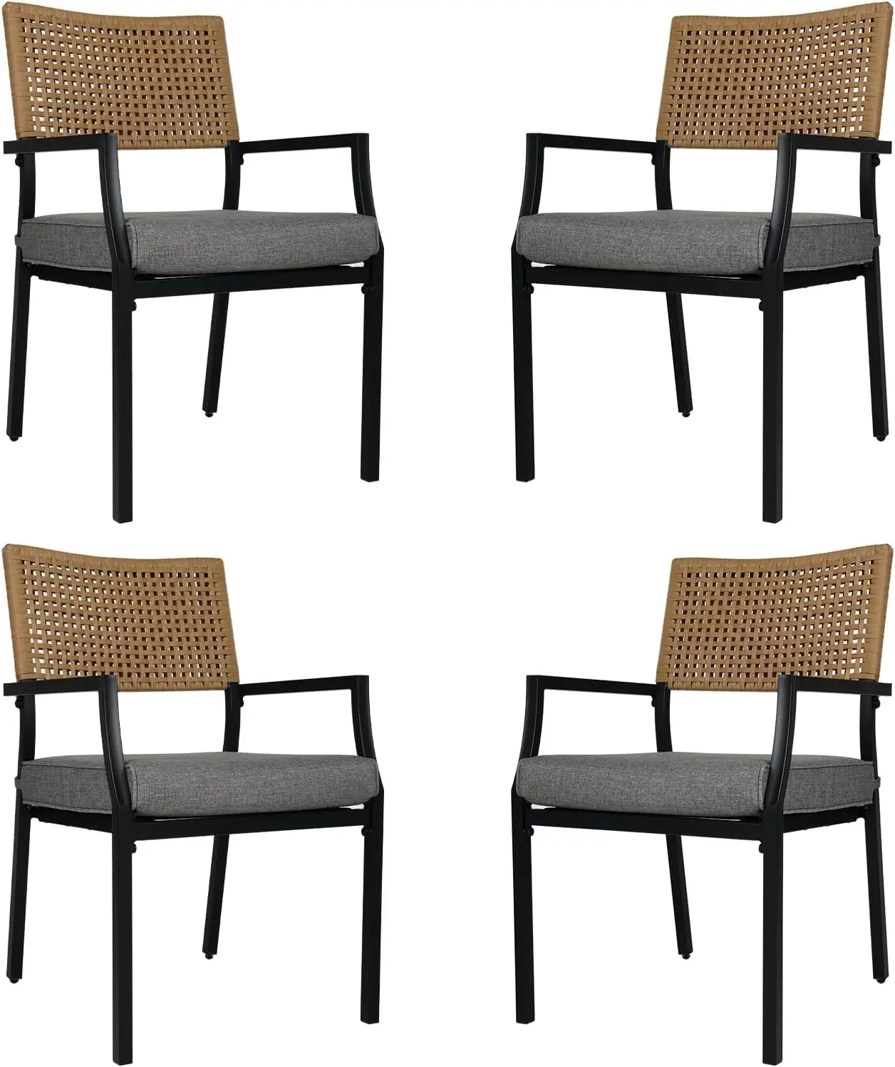 Outdoor Dining Chair Set of 4, 4 Pieces Patio Dining Chairs, Stackable Wicker Chairs Set with Cushions Armrest for Restaurant
Outdoor Dining Chair Set of 4, 4 Pieces Patio Dining Chairs, Stackable Wicker Chairs Set with Cushions Armrest for Restaurant
