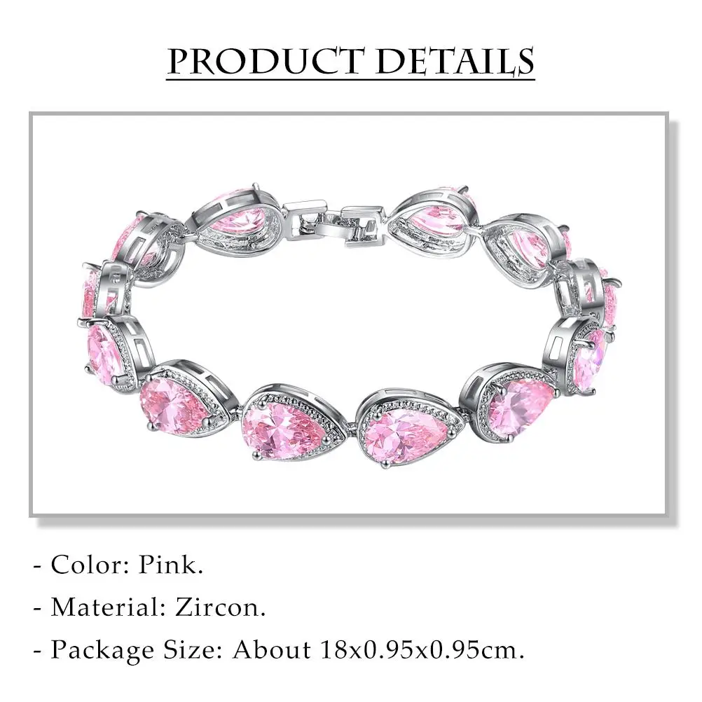Zircon Bracelet Fashionable Decorative Beautiful Elegant Birthday Bracelet for Lover Friend Family (Pink)
Zircon Bracelet Fashionable Decorative Beautiful Elegant Birthday Bracelet for Lover Friend Family (Pink)