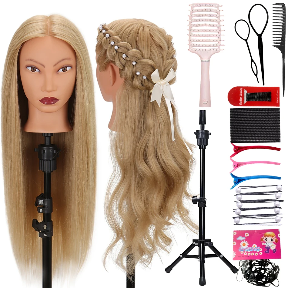 26"-28" Cosmetology Mannequin Head With 80% Real Hair For Hairdresser Practice Beauty Styling Training Mannequin Head With Stand
26"-28" Cosmetology Mannequin Head With 80% Real Hair For Hairdresser Practice Beauty Styling Training Mannequin Head With Stand