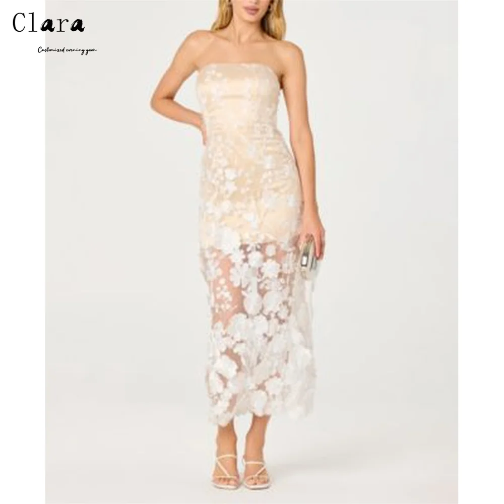 Clara Custom Flower Tube Top Ankle Length Lace Luxurious Women's Evening Dresses Woman Elegant Party Dresses 2026 Prom Dress
Clara Custom Flower Tube Top Ankle Length Lace Luxurious Women's Evening Dresses Woman Elegant Party Dresses 2026 Prom Dress