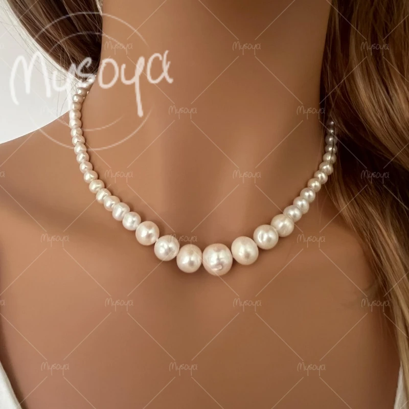MYSOYA 5-10mm White Freshwater Pearl Necklace, Suitable for Daily/ Birthday/ Wedding/ Mother's Day/ Father's Day Gift A0767
MYSOYA 5-10mm White Freshwater Pearl Necklace, Suitable for Daily/ Birthday/ Wedding/ Mother's Day/ Father's Day Gift A0767