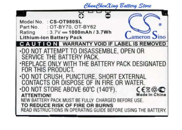 OrangeYu High Quality Battery CAB3170000C1,OT-BY70 for Alcatel OT-890,OT-900,OT-901,OT-901N,OT-980,OT-980A,OT-981,OT-981A
OrangeYu High Quality Battery CAB3170000C1,OT-BY70 for Alcatel OT-890,OT-900,OT-901,OT-901N,OT-980,OT-980A,OT-981,OT-981A