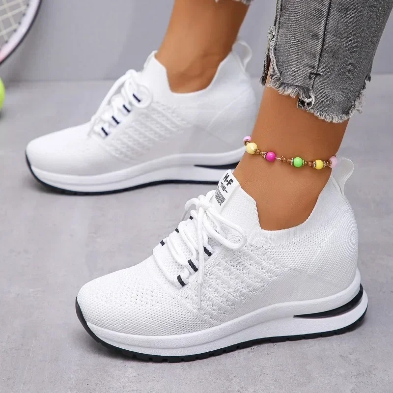 Ladies Shoes 2025 Brand Mesh Women's Vulcanize Shoes Breathable Women Sneakers Lace Up Realce Interior Women's Casual Shoes 
Ladies Shoes 2025 Brand Mesh Women's Vulcanize Shoes Breathable Women Sneakers Lace Up Realce Interior Women's Casual Shoes
