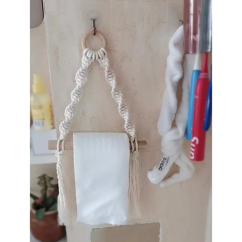 Настенная деревянная вешалка для полотенец в скандинавском стиле, вешалка для хранения полотенец из хлопковой веревки 
Настенная деревянная вешалка для полотенец в скандинавском стиле, вешалка для хранения полотенец из хлопковой веревки