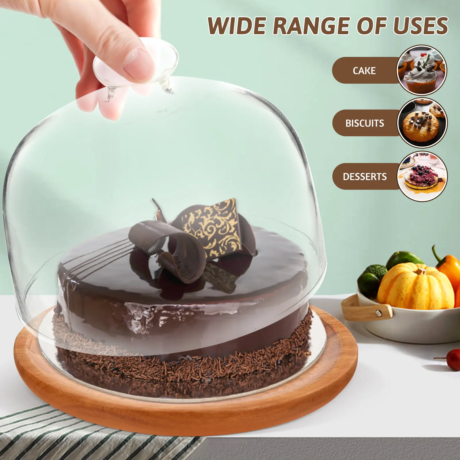 1Set Cake Display Stand Wooden Cake Plate with Glass Dome Clear Food Plate Dessert Serving Tray Dessert Dome Pastry Serving Tray
1Set Cake Display Stand Wooden Cake Plate with Glass Dome Clear Food Plate Dessert Serving Tray Dessert Dome Pastry Serving Tray
