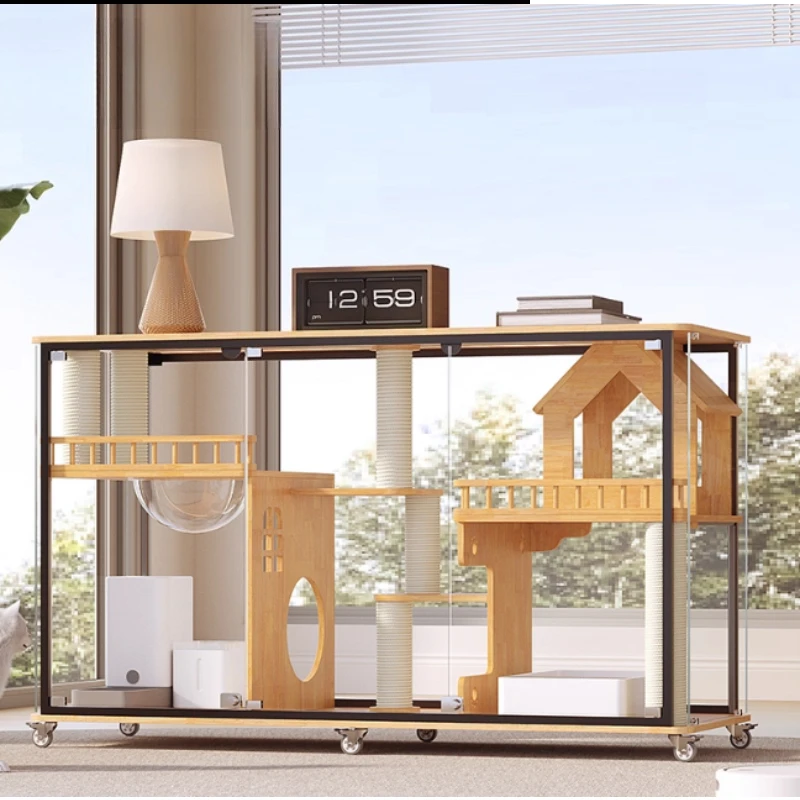 Transparent House Indoor Fresh Air Cat Nest Cat Villa Panoramic Horizontal Cat Villa TV Cabinet Glass Cabinet Solid Wood Cage
Transparent House Indoor Fresh Air Cat Nest Cat Villa Panoramic Horizontal Cat Villa TV Cabinet Glass Cabinet Solid Wood Cage