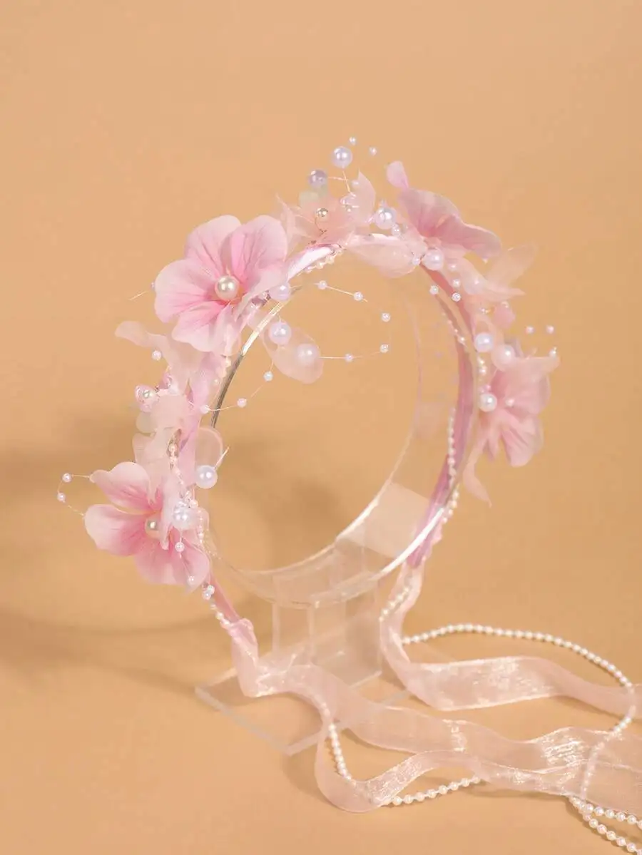 Pink Sheer Ribbon Floral Crown With Faux Blossoms And Pearl Embellishments For Girls Casual And Special Occasion Hair Styling
Pink Sheer Ribbon Floral Crown With Faux Blossoms And Pearl Embellishments For Girls Casual And Special Occasion Hair Styling