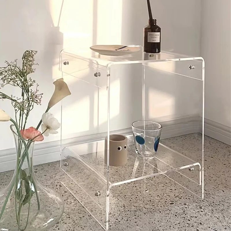Nordic transparent acrylic simple side table bedroom double bed table designer ins creative shelf ins side night stand
Nordic transparent acrylic simple side table bedroom double bed table designer ins creative shelf ins side night stand
