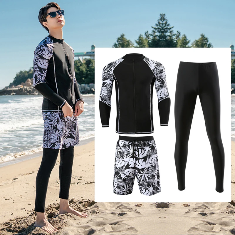 3pcs/set Men's Long Sleeve Zip Up Rash Guard UV Sun Protection Tee Quick Dry Swimming Shirts+Leggings+Trunks Bathing Suits Women
3pcs/set Men's Long Sleeve Zip Up Rash Guard UV Sun Protection Tee Quick Dry Swimming Shirts+Leggings+Trunks Bathing Suits Women