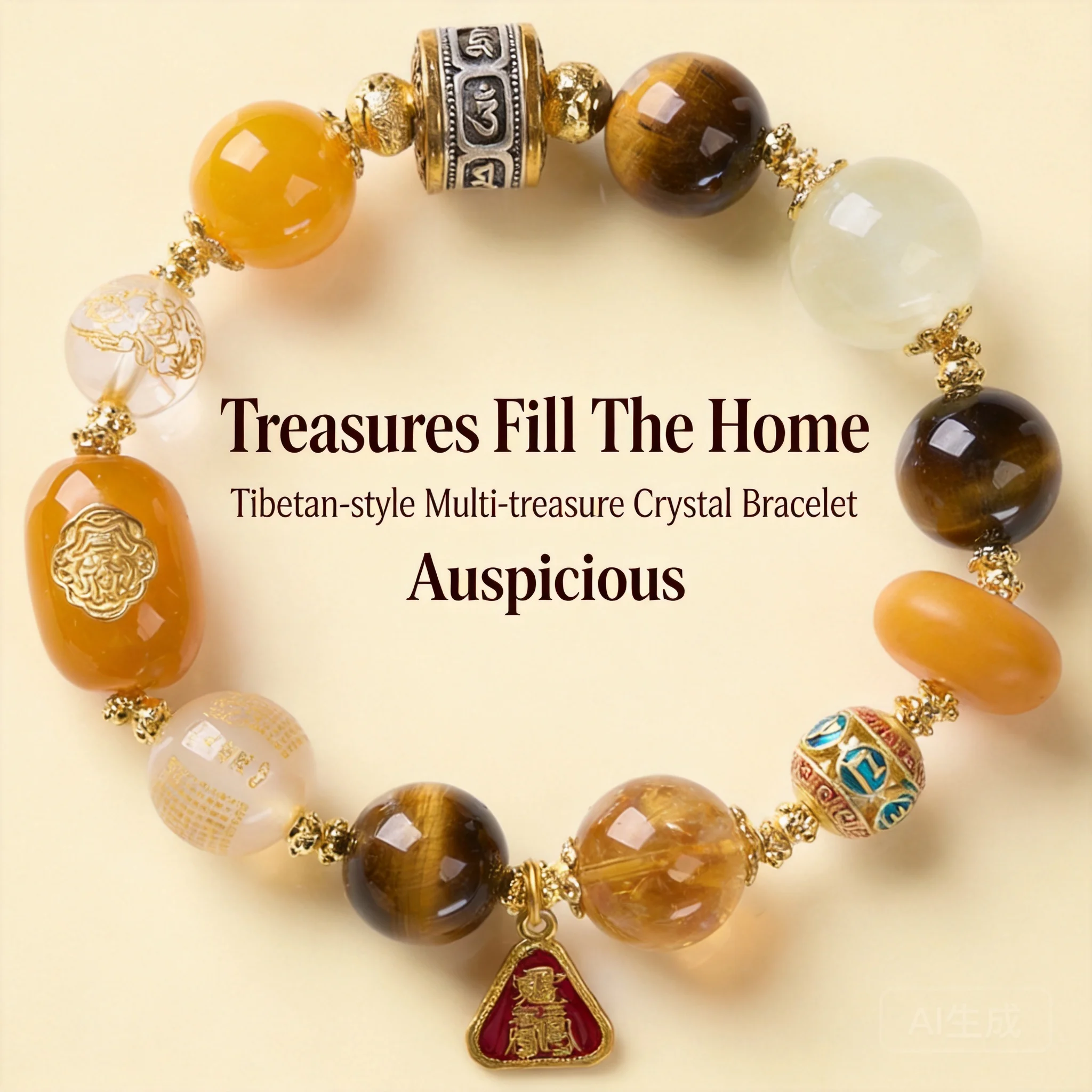 Tibetan Style Multi Gemstone Beaded Bracelet Om Mani Padme Hum Charm Tiger Eye Citrine Agate For Daily Wear Spiritual Meditation
Tibetan Style Multi Gemstone Beaded Bracelet Om Mani Padme Hum Charm Tiger Eye Citrine Agate For Daily Wear Spiritual Meditation
