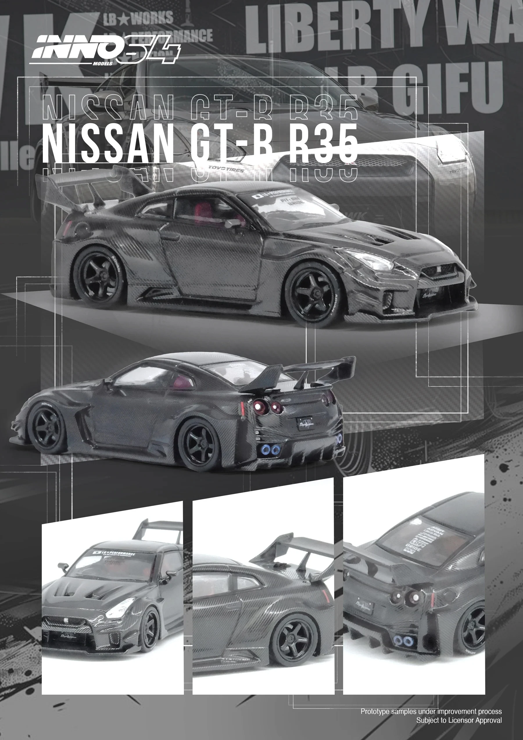 INNO64 1:64 LB-Silhouette WORKS GT Nissan 35GT-RR (R35) Full Carbon Black Diecast Car Model In Stock Ready To Ship
INNO64 1:64 LB-Silhouette WORKS GT Nissan 35GT-RR (R35) Full Carbon Black Diecast Car Model In Stock Ready To Ship