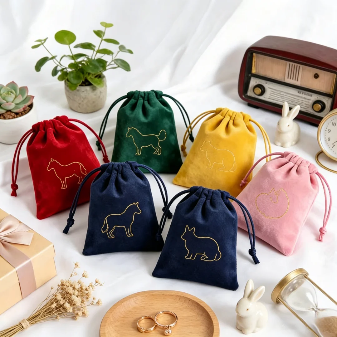 100Pcs Velvet Drawstring Bags Travel Jewelry Organizer Pouches with Custom Logo for Wedding Birthday Party Favors Guest Gifts
100Pcs Velvet Drawstring Bags Travel Jewelry Organizer Pouches with Custom Logo for Wedding Birthday Party Favors Guest Gifts