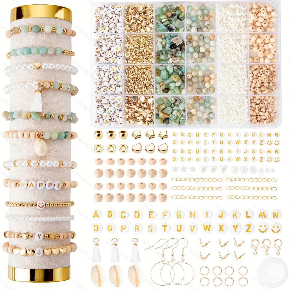 Набор из 1679 натуральных бусин неправильной формы: комплект для изготовления украшений (браслетов, ожерелий, серег), материалы для рукоделия для взрослых
Набор из 1679 натуральных бусин неправильной формы: комплект для изготовления украшений (браслетов, ожерелий, серег), материалы для рукоделия для взрослых