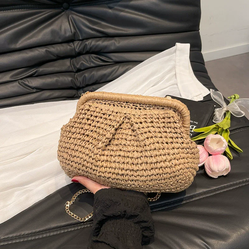 Summer Designer Shoulder Crossbody Bag Straw Weaving Clutch Purse Women Dumpling Crossbody Beach Bag Fashon Cloud Pouch
Summer Designer Shoulder Crossbody Bag Straw Weaving Clutch Purse Women Dumpling Crossbody Beach Bag Fashon Cloud Pouch
