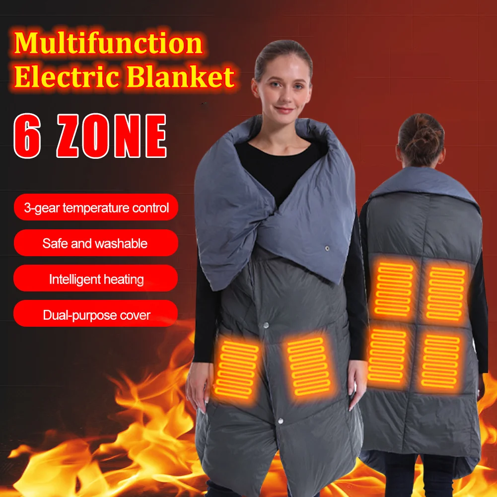 6 Areas Heating Vest Electric Blanket Wearable USB Heated Blanket Multifunction cushion blanket Vest For Home Outdoor
6 Areas Heating Vest Electric Blanket Wearable USB Heated Blanket Multifunction cushion blanket Vest For Home Outdoor