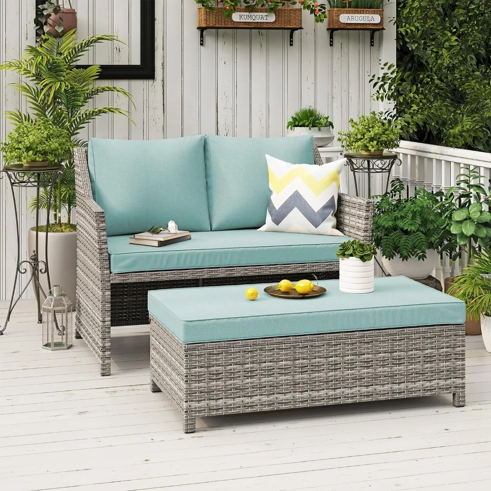 Outdoor Table and Chairs Set,2-Piece Outdoor Patio Furniture Wicker Love-seat and Coffee Table Set,Outdoor Rattan Furniture Sets
Outdoor Table and Chairs Set,2-Piece Outdoor Patio Furniture Wicker Love-seat and Coffee Table Set,Outdoor Rattan Furniture Sets