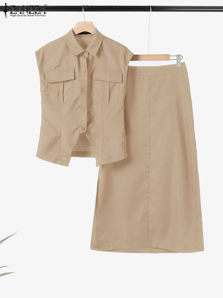 ZANZEA Summer 2pcs Outfits Women Short Sleeve Irregular Shirt Sundress Suit Fashion Work Matching Sets Office Lady Skirt Sets
ZANZEA Summer 2pcs Outfits Women Short Sleeve Irregular Shirt Sundress Suit Fashion Work Matching Sets Office Lady Skirt Sets