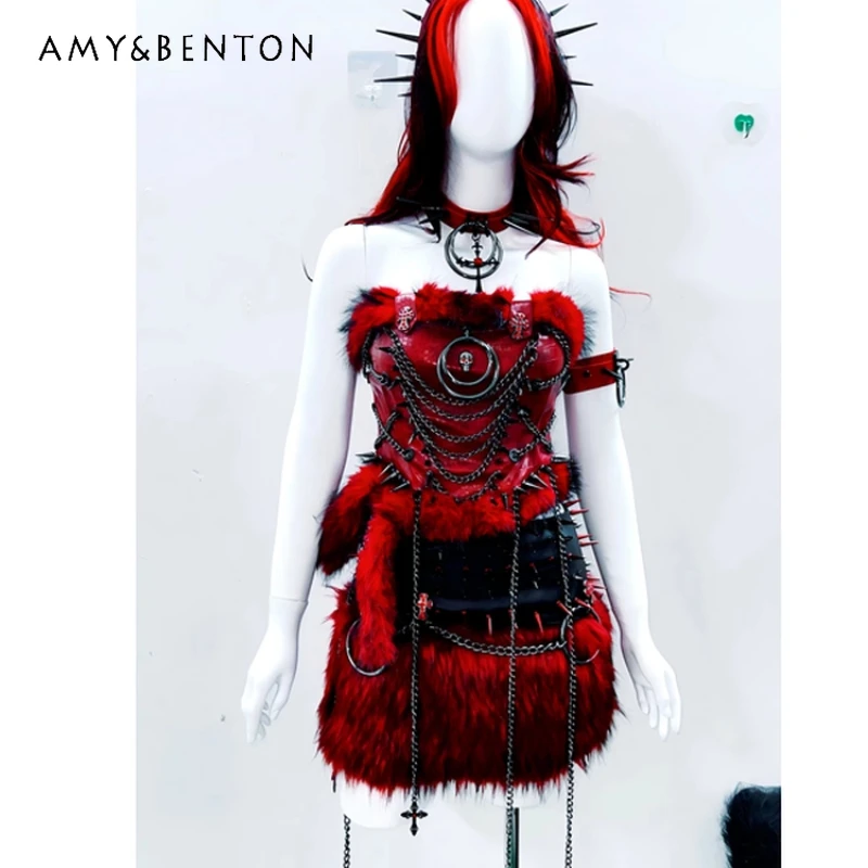 Original Punk Heavy Metal Rivet Women's Vest Gothic Fluffy Sexy Mini Skirt Hot Girl Retro Halloween Christmas Women's Clothing
Original Punk Heavy Metal Rivet Women's Vest Gothic Fluffy Sexy Mini Skirt Hot Girl Retro Halloween Christmas Women's Clothing