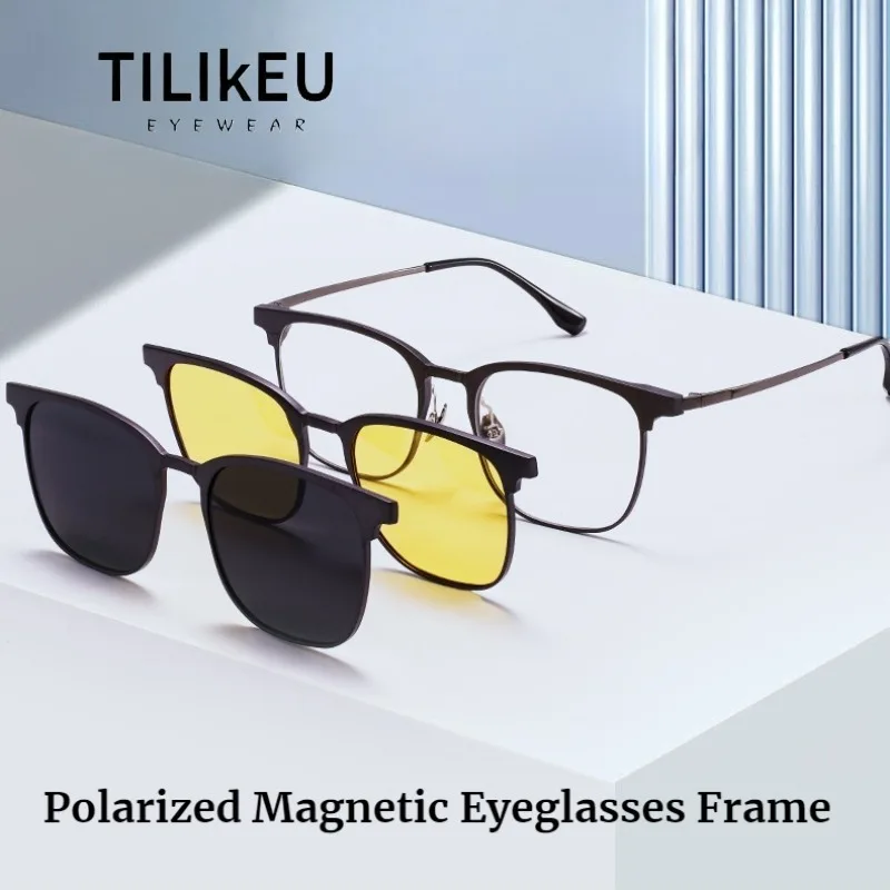 New Magnetic Eyeglasses Frame Top Quality Aluminum Magnesium Square Retro Men's Prescription Night Vision Polarized Sunglasses
New Magnetic Eyeglasses Frame Top Quality Aluminum Magnesium Square Retro Men's Prescription Night Vision Polarized Sunglasses
