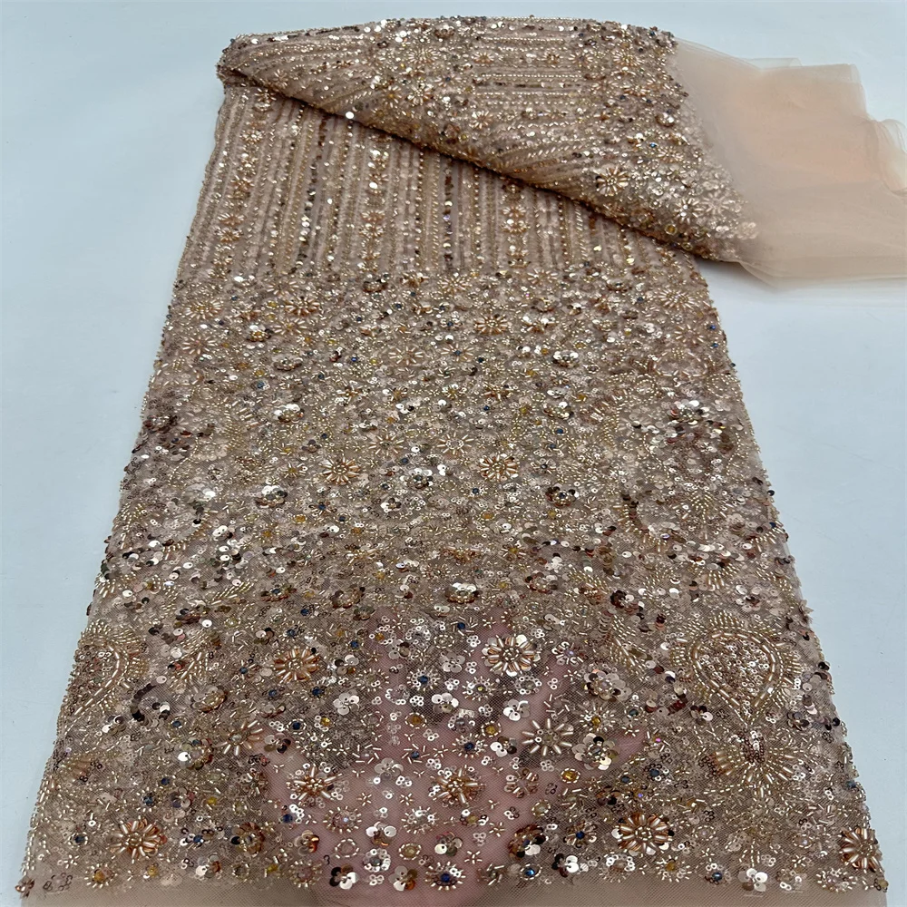 Luxury Sequence African Beaded Lace Fabrics 2024 Latest High Quality French Tulle Lace Embroidery With Beads For Party 3-5RF4502
Luxury Sequence African Beaded Lace Fabrics 2024 Latest High Quality French Tulle Lace Embroidery With Beads For Party 3-5RF4502