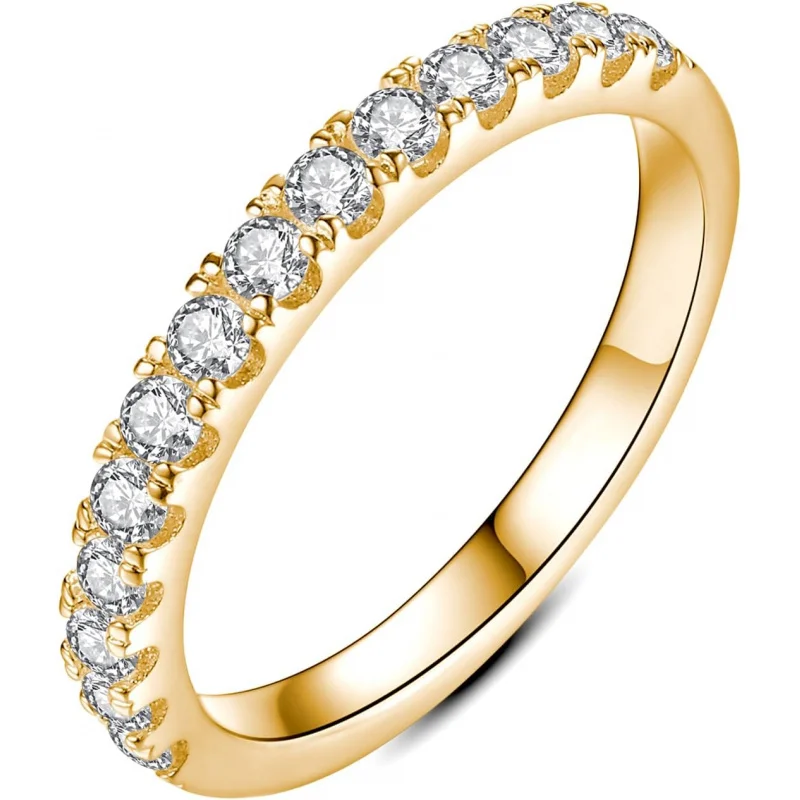 Moissanite Wedding Band Wedding Rings for Women 925 Sterling Silver Rings with 18K Gold Plated Eternity Engagement Ring
Moissanite Wedding Band Wedding Rings for Women 925 Sterling Silver Rings with 18K Gold Plated Eternity Engagement Ring