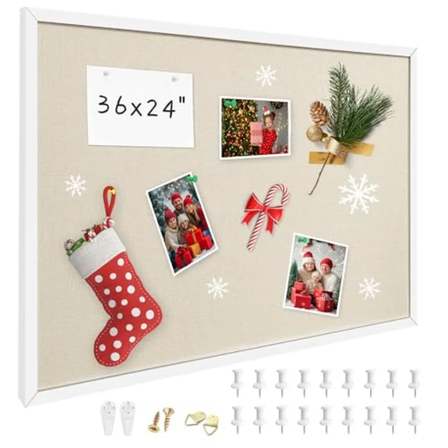 24x36 Inch Cork Board for Wall Hanging with Linen Bulletin Board with Push Pins Mounted Memo Message Board for Home Office Deco
24x36 Inch Cork Board for Wall Hanging with Linen Bulletin Board with Push Pins Mounted Memo Message Board for Home Office Deco